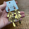 Rose stone & Gold Plated Leaf Earrings