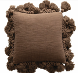 Slub Pillow with Crochet and Tassels Chateau