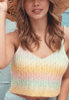 Rainbow Sweater Knit Tube Crop Top