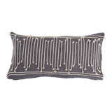 COTTON LUMBAR PILLOW WITH APPLIQUED ROPE AND METALLIC EMBROIDERY